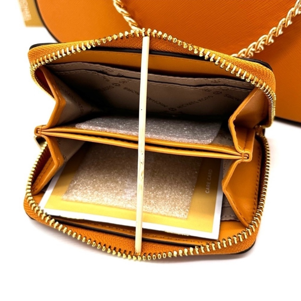 Michael Kors Large EW Crossbody Bag & Medium ZA Card Case Wallet Cider - Picture 11 of 13